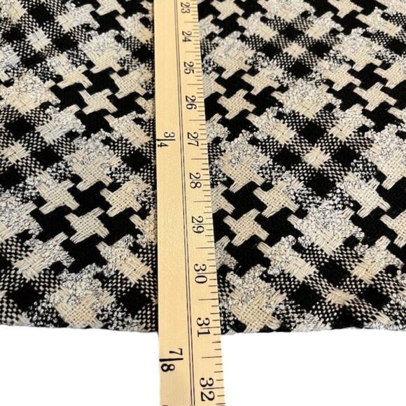 Renee C. Wool Blend Tweed Houndstooth Mini Dress Cowl Neck Size Large Black Wht - Picture 9 of 10